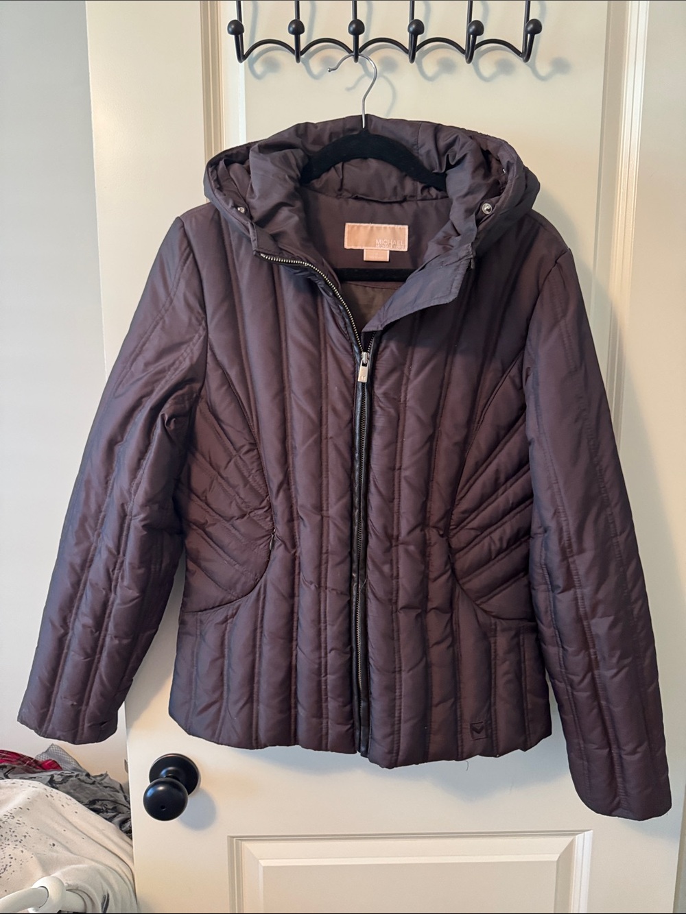 Women’s Quilted Down Hooded Jacket - Dark Brown